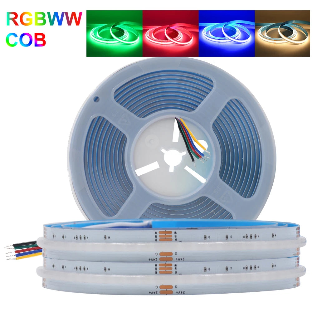 ruban led flexible blanc moderne 24v 840leds rgb cct adhésif inclusion câbles connecteurs