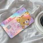 autocollants carte d'identité dessin animé rilakkuma chats motifs floraux multicolore résistants eau protection vinyl