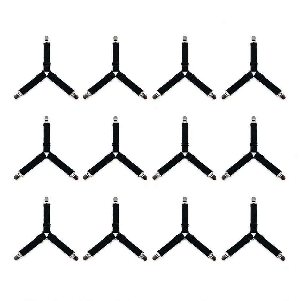 ceintures maintien draps gris noir clips métalliques réglables élastiques moderne literie housses matelas sécurité