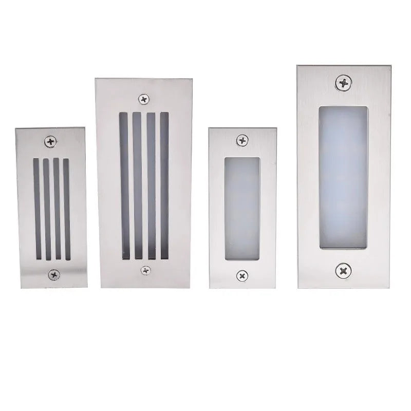 lampe sol moderne bleu argenté led 3w 5w verre trempé ip66 acier poliextérieur