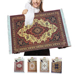 tapis persan ornements floraux rouge beige bleu doré traditionnel grande taille