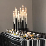 supports bougies transparents modernes mariage bougies vase fleurs noires blanchesDecorationDIY