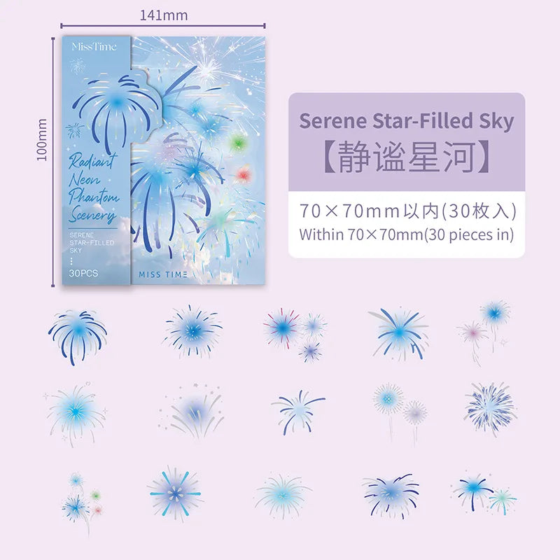 sticker floral adhésif bleu vert doré fleurs feuilles décoration carnet artisanal 40pcs