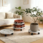plateau roulettes pots fleurs gris blanc moderne fonctionnel poignée 26cm 30cm 33cm 36cm 40cm
