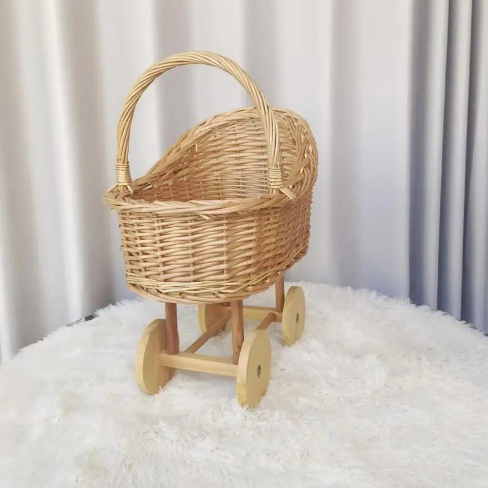 panier bonbons wicker roulettes fruits fleurs enfantin mariage baby shower rustic vintage