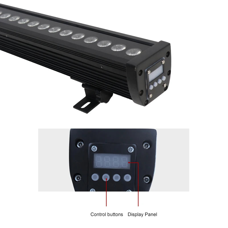 lampe murale noire moderne effet scène rgb led 36v dmx contrôle affichage professionnel