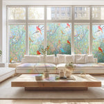 film décoratif adhésif multicolore oiseaux branches transparent moderne