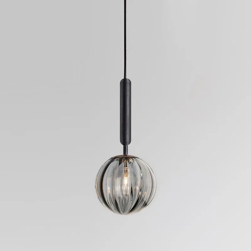 suspension lumineuse moderne transparente bleu rose gris câble fixe