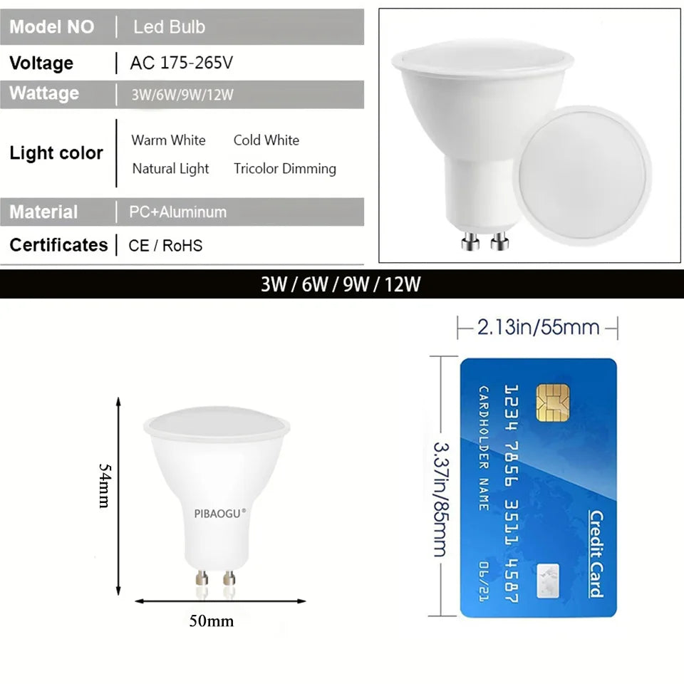 ampoule led gu10 projecteur blanc moderne 500 999 lumens 2700k 6500k 50000 heures