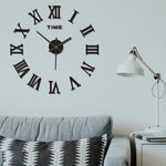 horloge murale moderne 40cm quartz chiffres romains classique décoration intérieure salon noir doré argenté