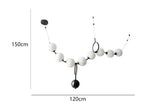 suspension lumineuse moderne boules sphériques blanc doré opaques chaînes