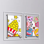 Cadre photo transparent moderne clips magnétiques acrylique suspendu peinture murale enfant 10.2x15.2cm 12.7x17.8cm 15.2x20.3cm