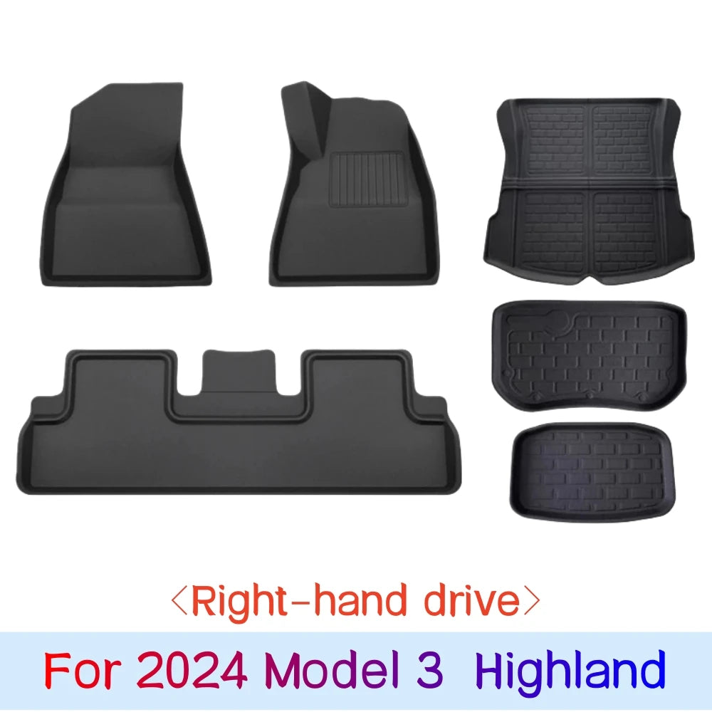 tapis sol coffre tesla model model noir antidérapant 3d fibre synthétique fibre naturelle environnement