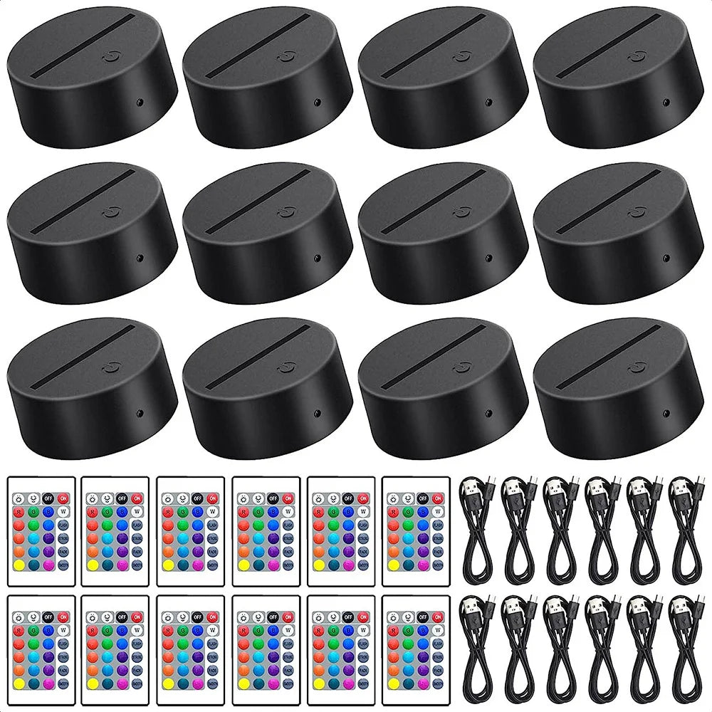 lampe table led 3d moderne télécommande infrarouge batteries aa câble usb noir blanc