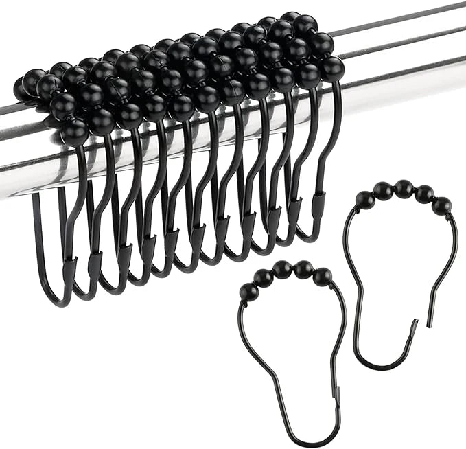 boucles rideau or noir blanc moderne adhésif set accessoire métal 12pcs visible track