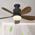 ventilateur moderne led éclairage télécommande noir blanc bois clair certifié vde ul rohs