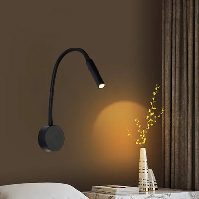 Applique murale LED rotative flexible en blanc pour chevet et salon
