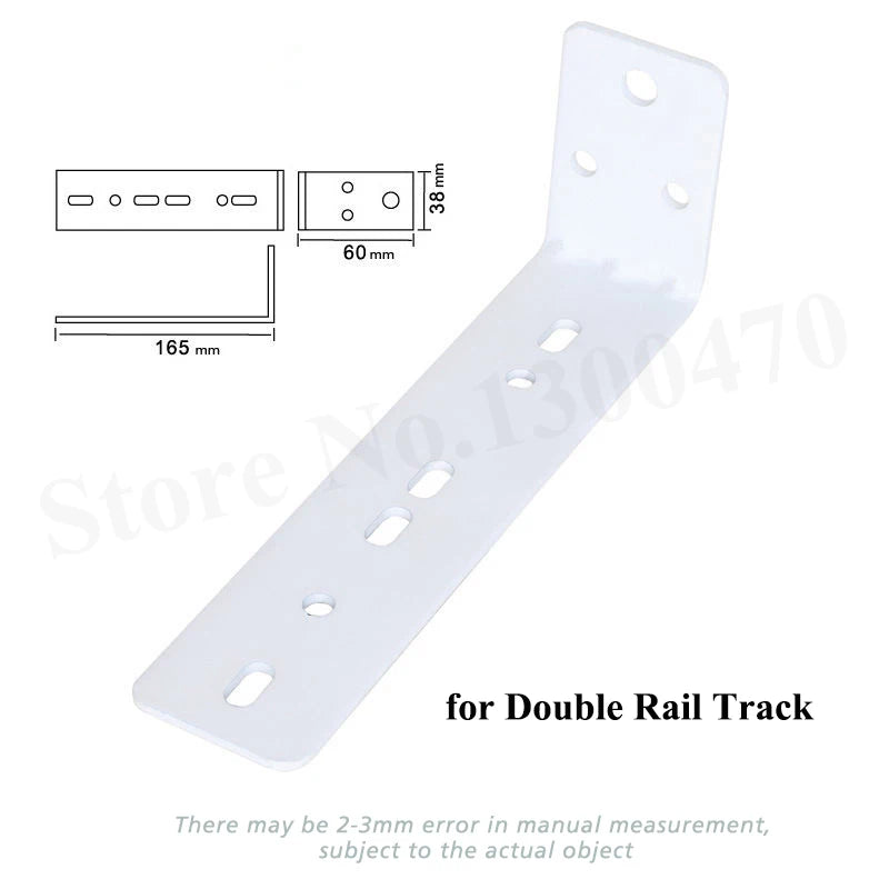Support mural pour rail de rideau électrique double couche - Gris clair