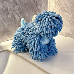 serviette éponge animale bleu rose beige gris peluche adhésive mignonne créative simple