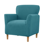 housse fauteuil jacquard carreaux moderne bleu beige gris extensible adhésif