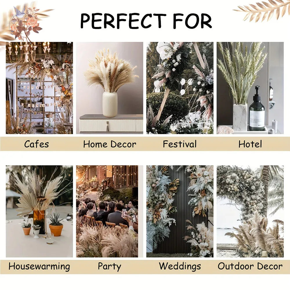 bouquet fleurs séchées naturel herbe pampa queues lapins décoration intérieure mariage anniversaire rustic chic