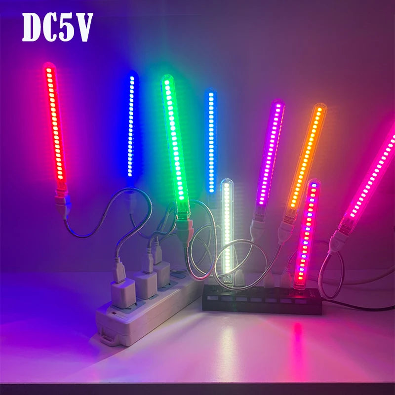 lampe led flexible 24leds couleur rouge jaune bleu vert violet rose blanc blancchaud clips