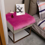 tapis moderne acrylique pelucheux blanc bleu rose décoration intérieure carré salon