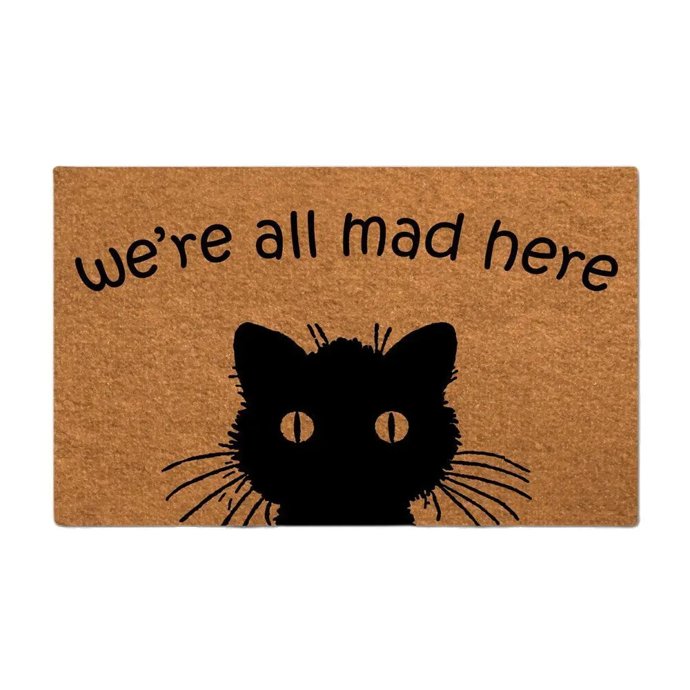 paillasson chat mad here antidérapant résistant bactéries extérieur intérieur salon porte