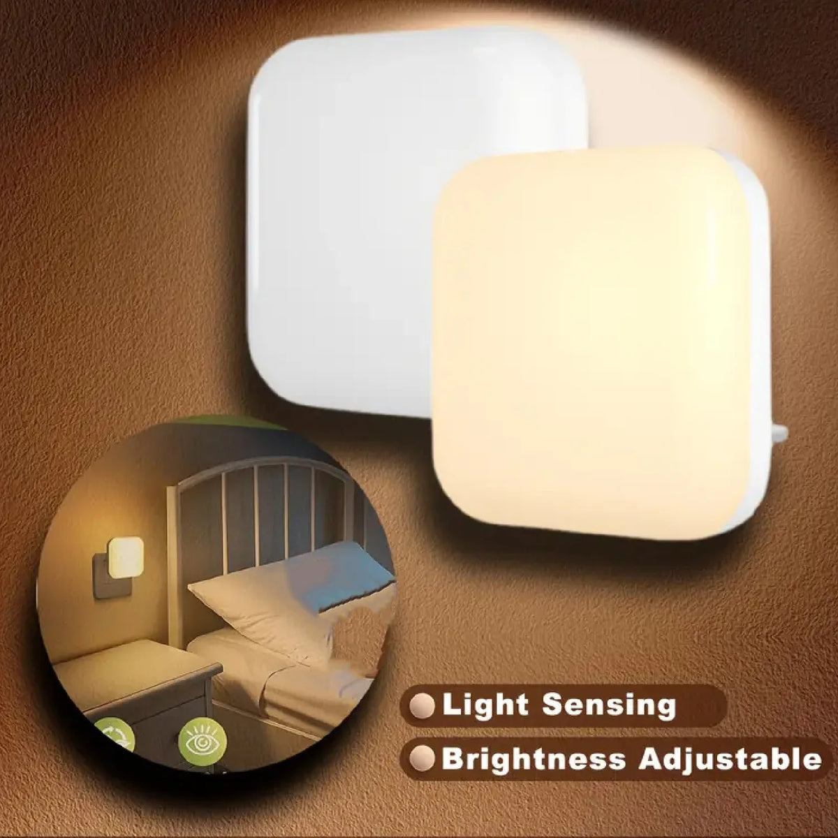 veilleuse rectangulaire blanc lumière chaude économie energie mince moderne minimaliste chambre salle bain