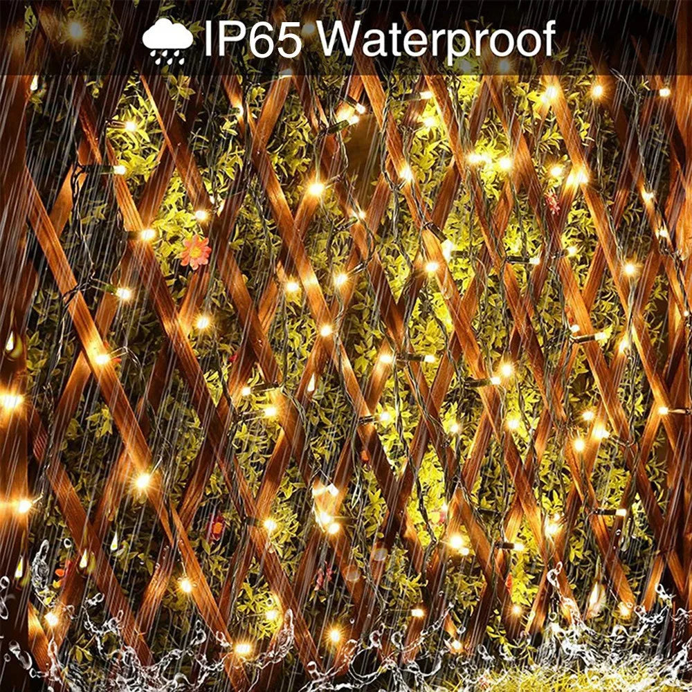 guirlande lumineuse solaire multicolore modes éclairage moderne halloween noël clips extérieur led points lumineux