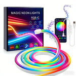 ruban led néon multicolore ondulé moderne clips mural adaptateur 5v étanche synchronisation musique