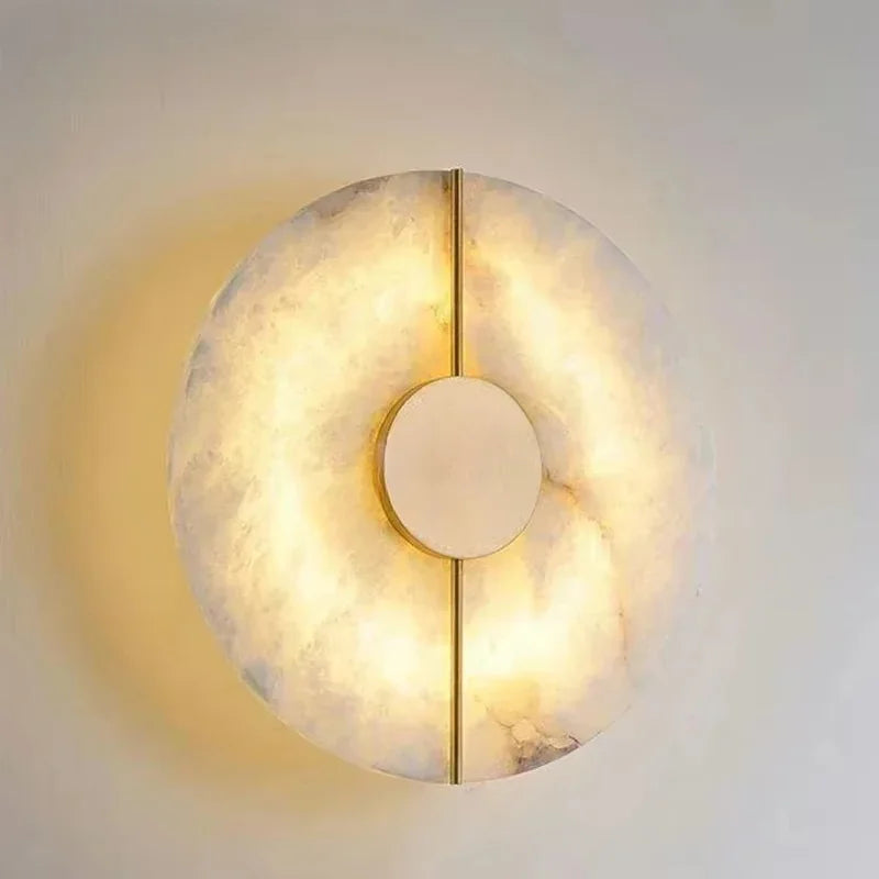 lampe murale moderne marbre blanc gris doré éclairage chambre salon étude entrée