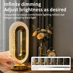 lampe table or blanc texture diamant moderne élégante base plate rechargeable tactile led chambre