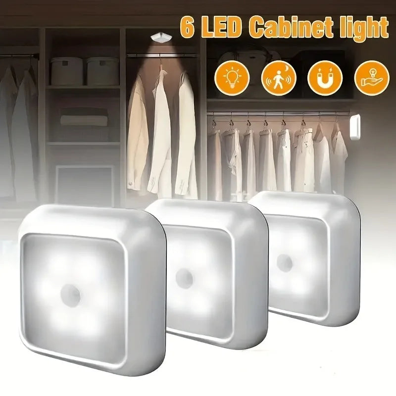 veilleuse led rectangle adhésive moderne capteur mouvement piles aaa blanc