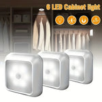 veilleuse led rectangle adhésive moderne capteur mouvement piles aaa blanc