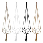 support plante suspendue macramé boho fibre végétale beige blanc noir artisanal