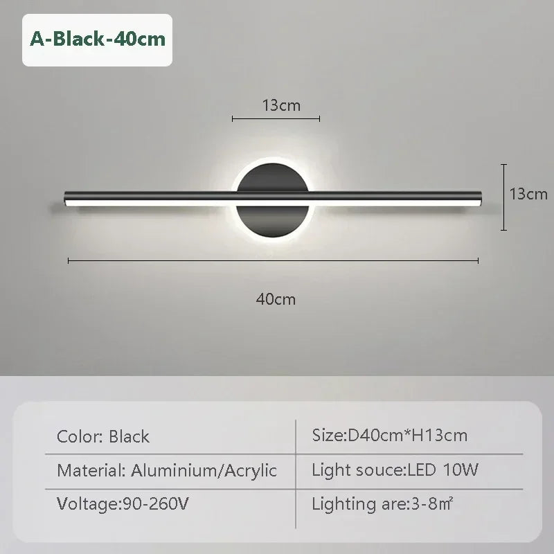 lampe murale led moderne blanche dorée brillante minimaliste éclairage quotidien chambre cuisine salle manger