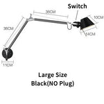 lampe murale articulée moderne noir gris blanc interrupteur fixations minimaliste led eléctrique