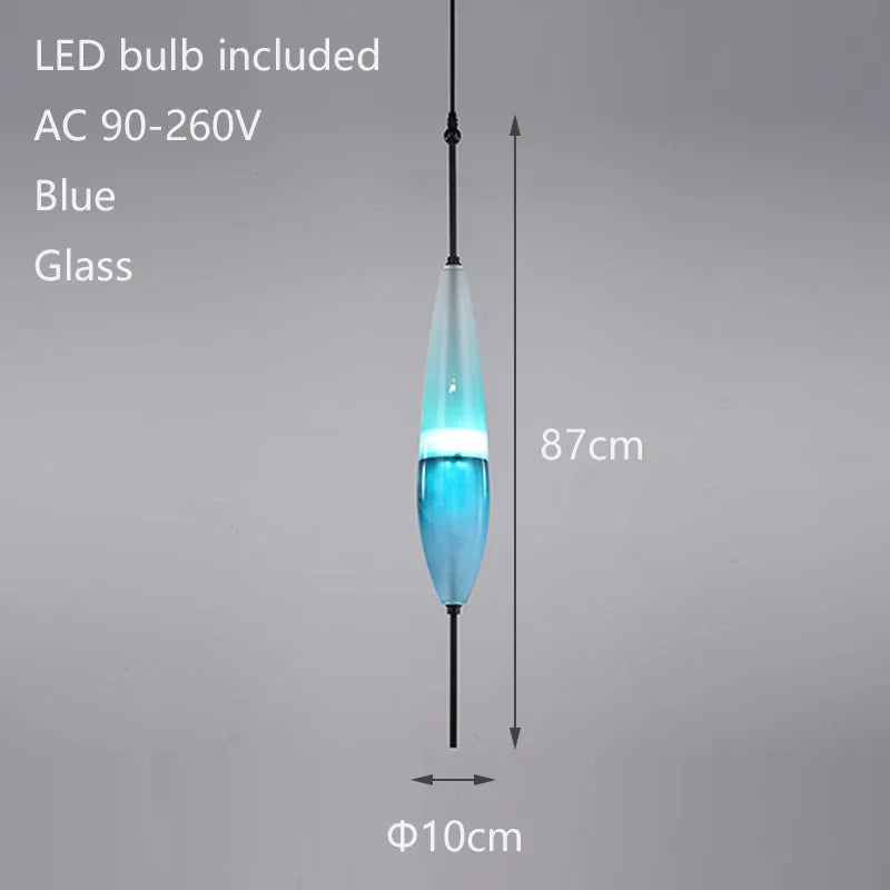 suspension lumineuse bleu blanc gris gradation couleur moderne minimaliste translucide chambre salon
