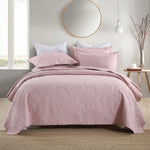 couette coton brodée motif floral blanc oreillers fixés classique ensemble lit