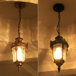 lampe suspendue pendentif bronze noir verre translucide classique baroque e27 chambre salon hall