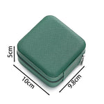 boîte bijoux simili cuir moderne compartiments noir vert rose clair orange fermeture éclair portable
