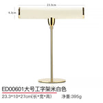 support bijoux velours blanc métal doré présentoir collier bracelet plateau compartimenté organisateur table moderne