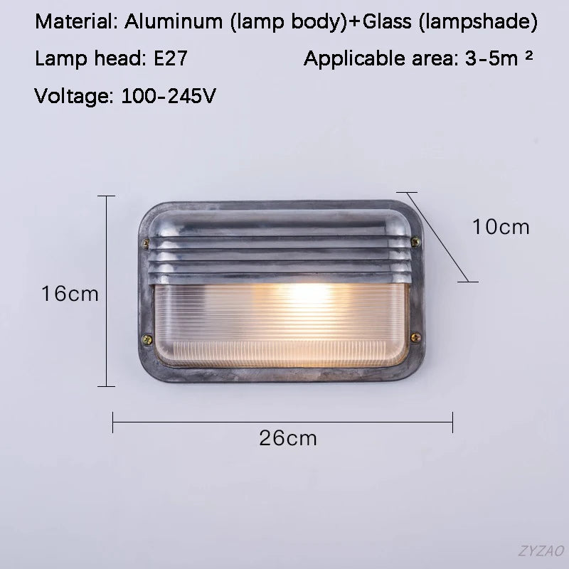 lampe murale moderne rétro argentée dorée rayures horizontales ip65 étanche led 220v 110v