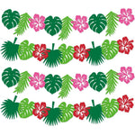 guirlande décorative hawaïenne fleurs hibiscus feuilles monstera anniversaire mariage tropical festive
