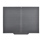 tapis drainage silicone gris moderne rayures diagonales antidérapant respectueux environnementuisine