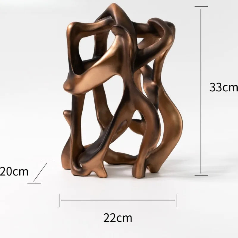 sculpture abstraite moderne résine bronze dimensions 33x20x22cm déco artistique