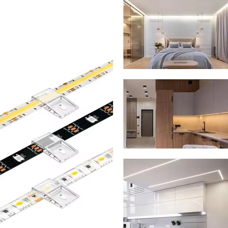 supports adhésifs transparents modernes rubans led 28mm 16mm 10mm 20pcs