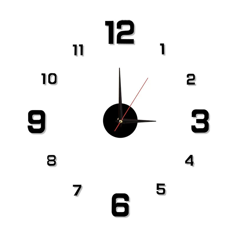 horloge murale DIY moderne numéreuse aiguille vert fluo doré rouge noir