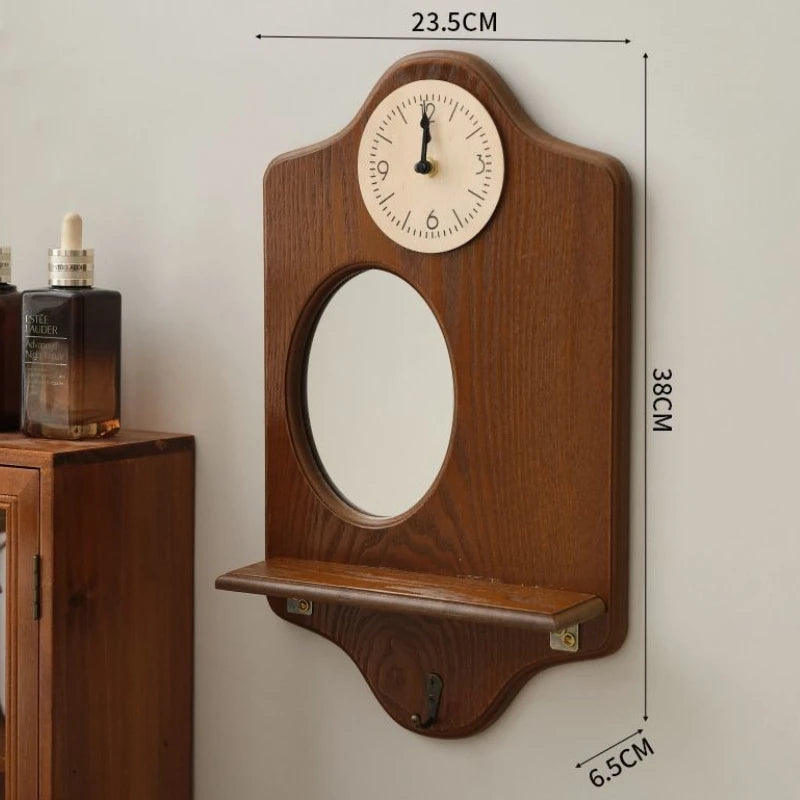décoration murale bois rustique horloge miroir porte clés animaux plantes vintage